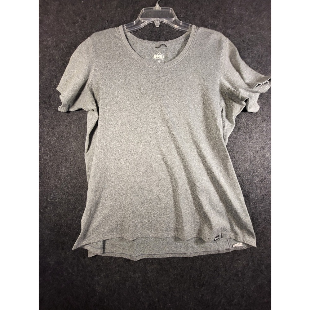 REI Co-op Shirt Gray Short Sleeve Crew Neck Running Athletic Top Women's XL